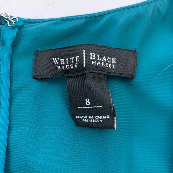 WHBM White House Black Market Instantly Slimming Sheath Dress Size 8 Teal - Picture 5 of 10
